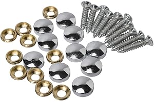 Metany 10PCS Decorative Caps Cover Nails Brass Mirror Screws Sign Holder Advertising Nails Cap Fasteners Hardware for Mirrors,Tea Tables, Wardrobes,or Glass Furniture