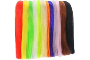 LURELINK Faux Bucktail Fly Tying Materials Kit –12 & 16 Colors Synthetic Bucktail Hair for Fly Fishing Jig & Streamer Lure Making Making