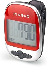 Pingko Walking Pedometer Step Counter Calorie Calculator Red