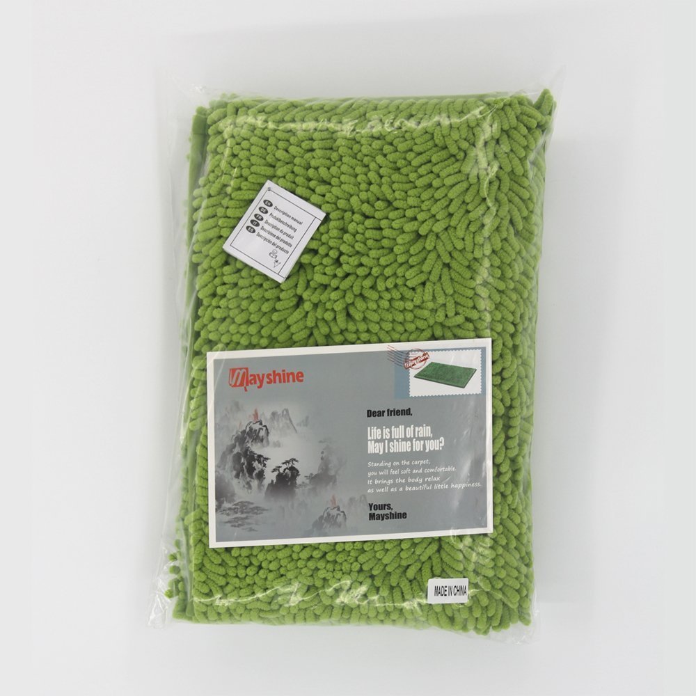 Mayshine 2 Piece 20x32 Inch Non Slip Bathroom Rug Shag Shower Mat Machine Washable Bath Mats