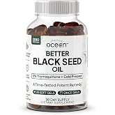 Organics Ocean Better Black Seed Oil, Cold Pressed, 30 Softgels | 5% thymoquinone (26 mg per softgel), cold-pressed Nigella sativa oil, vegan softgel, no preservatives, third-party tested
