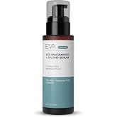 Eva Naturals Niacinamide 12% + Zinc Serum with Hyaluronic Acid, 2 oz | Vitamin b3 &amp; e, pore minimizer, dark spot corrector, oil control, even skin tone, brightening, hydrating