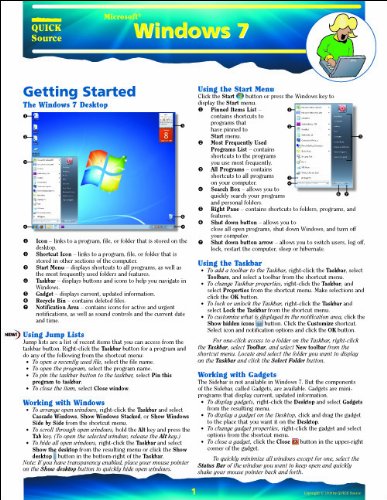 Windows 7 Quick Source Reference Guide