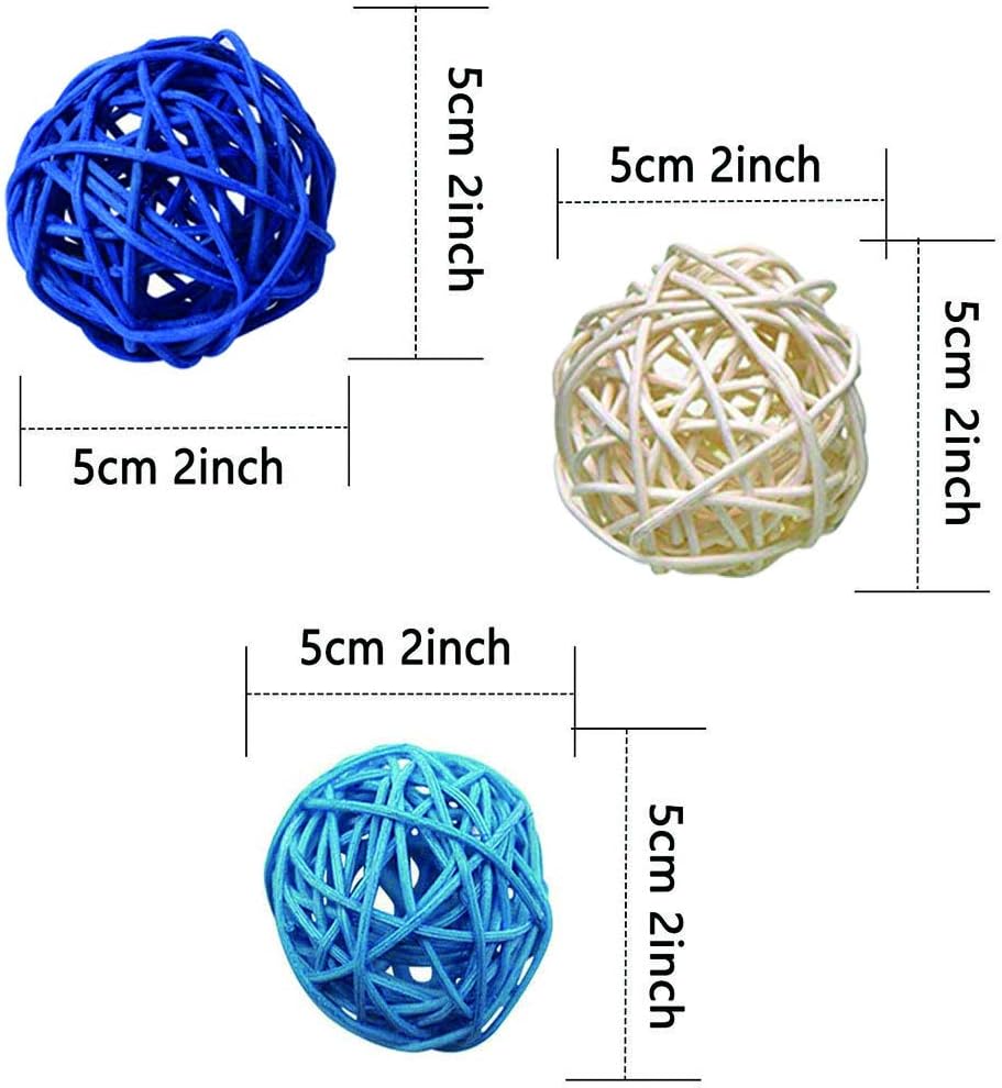 Rattan Hamiggaa Ball,24Pack Blue,Blue) Wood,White,Dark Accessories