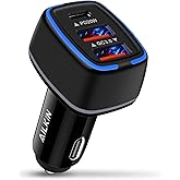 AILKIN 56W PD USB C Car Charger, Type-C Super Fast Power Charging Block 3-Port USB A & USBC Auto Cargador Carro Lighter Adapt