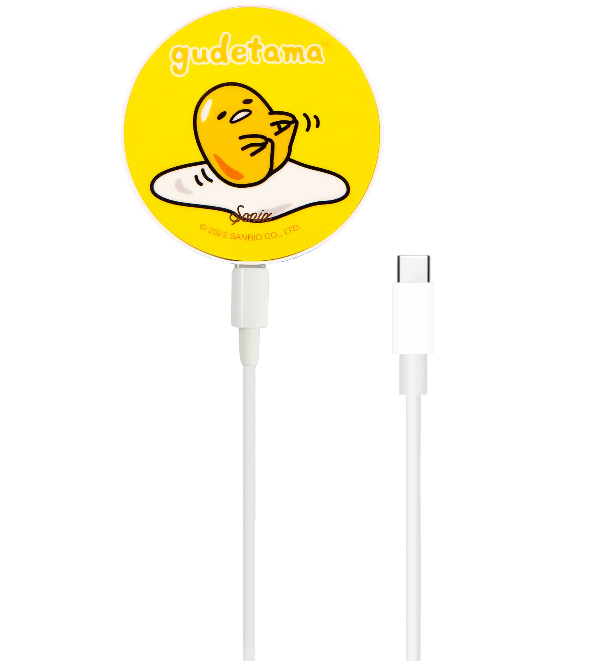 Sonix x Sanrio Charger Compatible with MagSafe for iPhone 15, 14, 13, 12 Series | Fast Wireless Charger x 6.5ft Cable (USB-C) | Gudetama