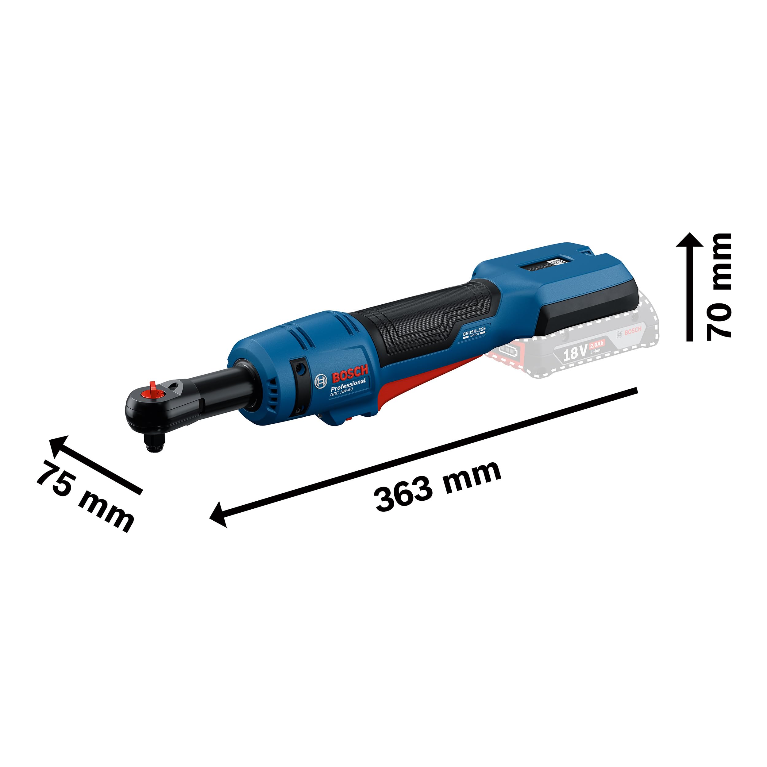 Bosch Professional 18V System Akku-Ratschenschrauber GRC 18V-60 6