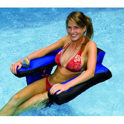Swimming Pool U-Seat Chair Float Inflatable Nylon Fabric Covered, Portable - //coolthings.us