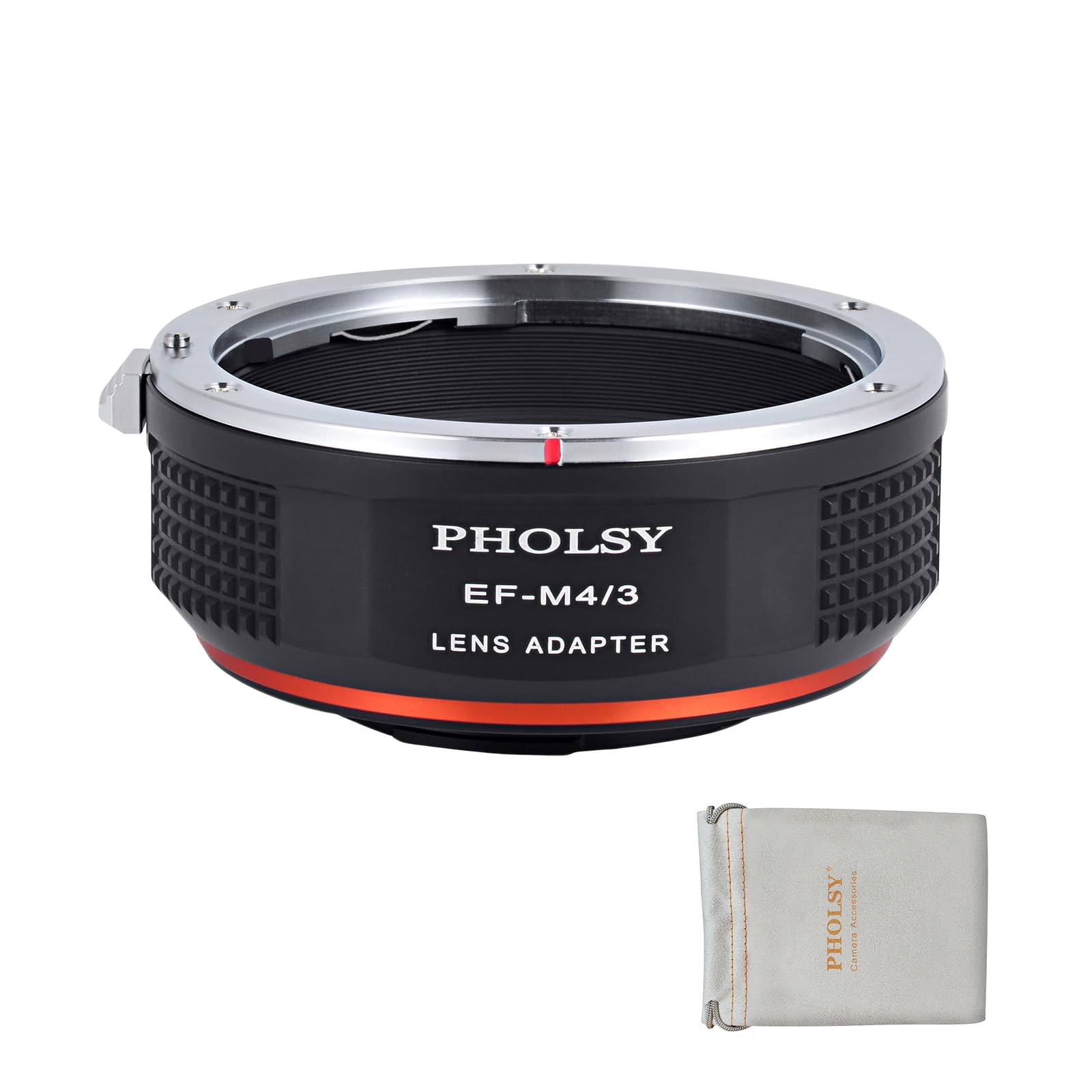 PHOLSY Lens Mount Adapter Manual Focus EF to MFT Compatible with Canon EF EF-S Lens to Micro Four Thirds (M4/3 Micro 4/3) Mount Camera Body Compatible with Olympus Panasonic Lumix Cameras EF to M4/3