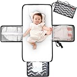 Lekebaby Portable Nappy Changing Mat Travel with Wipe-Pocket Head Cushion White