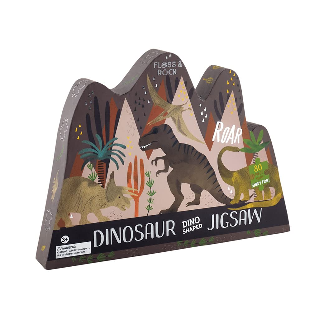 Floss & Rock Dinosaur 80 Piece Dino Shaped Jigsaw