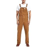 HISEA Men's Relaxed Fit Duck Bib Overall with Adjustable Straps and Convenient Tool Pockets