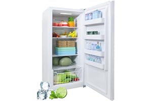 SMETA Upright Freezer 13.8 Cu ft, Convertible Freezer Refrigerator, Standing Freezer Upright Frost Free Stand Up Freezer, Garage Ready Deep Freezerless Refrigerator, Single Door Full Size for Kitchen, White