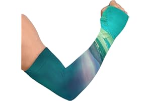 WELLDAY Flower Dragonfly Gardening Sleeves with Thumb Hole Farm Sun Protection Arm Sleeves for Women Men