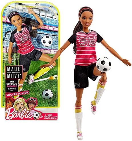 Mattel Year 2016 Barbie Made to Move Series 12 Inch Doll - SOCCER PLAYER GRACE (FCX82) with Shin Pads and Soccer Ball