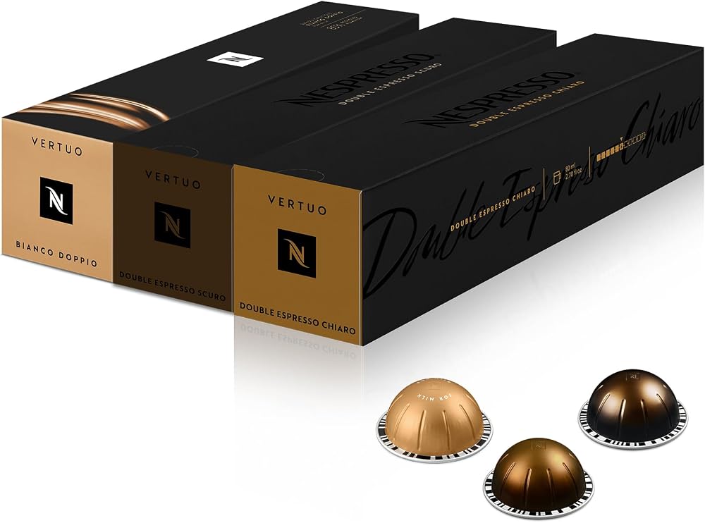 Nespresso Vertuo 30 Espresso Pods Mixed Pack Bianco Doppio Scuro Chiaro