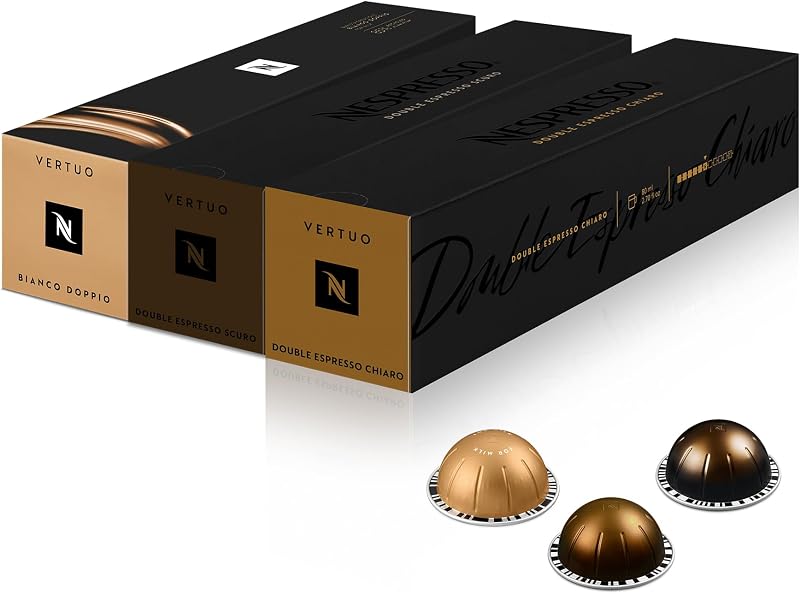 Nespresso Vertuo 30 Espresso Pods Mixed Pack Bianco Doppio Scuro Chiaro