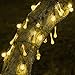 Zeso Waterproof 30 LED Solar String Lights (15 Water Drop and 15 Crystal), 20-Feet, Yellow