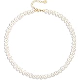 Aobei Pearl Gemstone Beaded Choker Necklace for Women Boho Turquoise/Cultured Freshwater Pearls/Garnet/Amazonite Jewelry