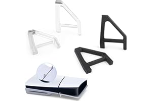 YWLRONG 4Pcs for PS5 Slim Stand Console Bracket Holder Flat Base Horizontal Stand Compatible with Sony PlayStation 5 Slim Disc Edition Accessories(Transparent+Black)