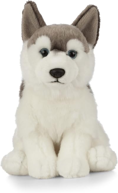 Living Nature Husky Stuffed Animal 8 Inch Soft Toy Educational Tag Eco-Friendly