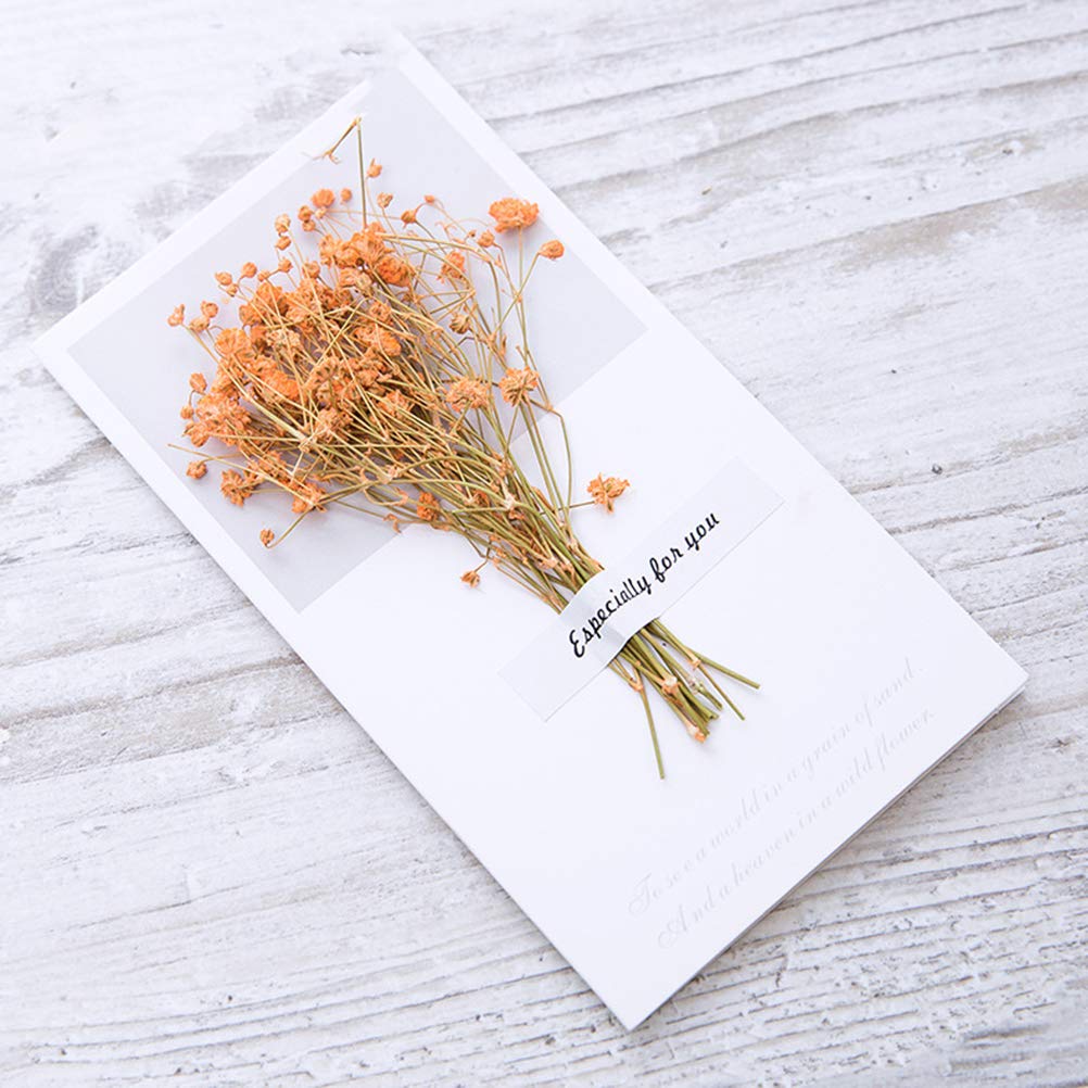 Handmade Greeting Card 6pcs Fresh Dried Flower Invitation Card Birthday Party Decorative Card For Wedding Party Banquet Orange Amazon In Toys Games