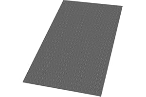 LDHHYH 4 x 6 FT Garage Floor Mat, 1.5mm Thick Diamond Plate PVC Garage Flooring, Waterproof Trailer Mat Floor Protection for 