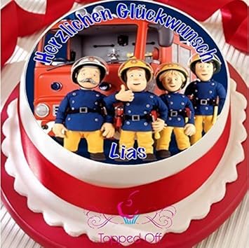 Pompier Decoration Gateau Disque Azyme Comestible Anniversaire Greeting Cards Party Supply Home Garden Greeting Cards Party Supply