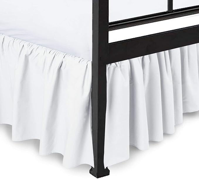 Ruffled Bed Skirt Split Corners Ultrasoft Poly Cotton