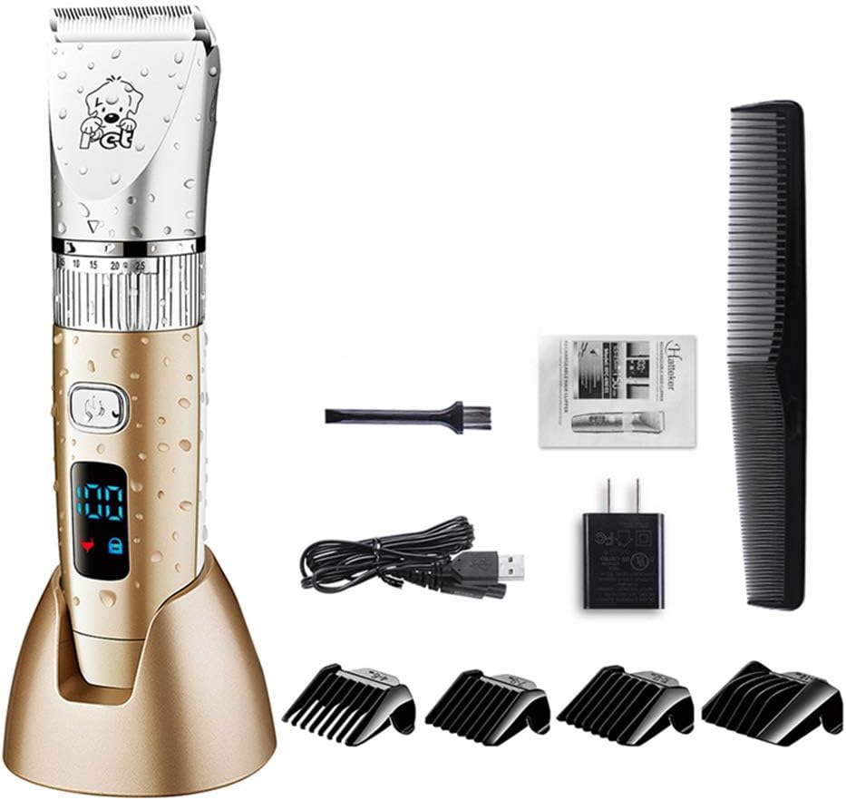 Dog Hair Trimmer Professional Pet Grooming Scissors Electric Hair Clipper Rechargeable Cordless Pet Haircut Machine