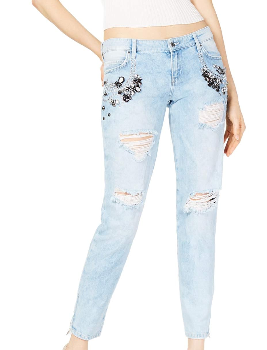 Buy GUESS Women's Marilyn RhinestoneEmbellished Ripped Jeans at Amazon.in