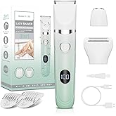 RUIBO Bikini Trimmer for Women, 3-in-1 Painless Electric Razors for Silk Skin, Wet/Dry Body Hair Shaver for Face Nose Eyebrow Arms Armpit Legs Pubic Area, IPX7 Waterproof, Ceramic Blade