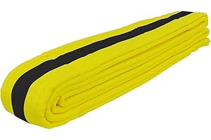 AAMA Color Belts with Black Stripe for Martial Arts - Taekwondo Karate Judo