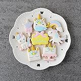(Set of 16-Pack)Unicorn Cookie Cutter Fondant Mold Set, 8 DIY Cookie Cupcake Cake Fondant Decorating Molds,with 8 Unicorn Printing Mold For Baby Shower Wedding Party Supplies Favors(B)