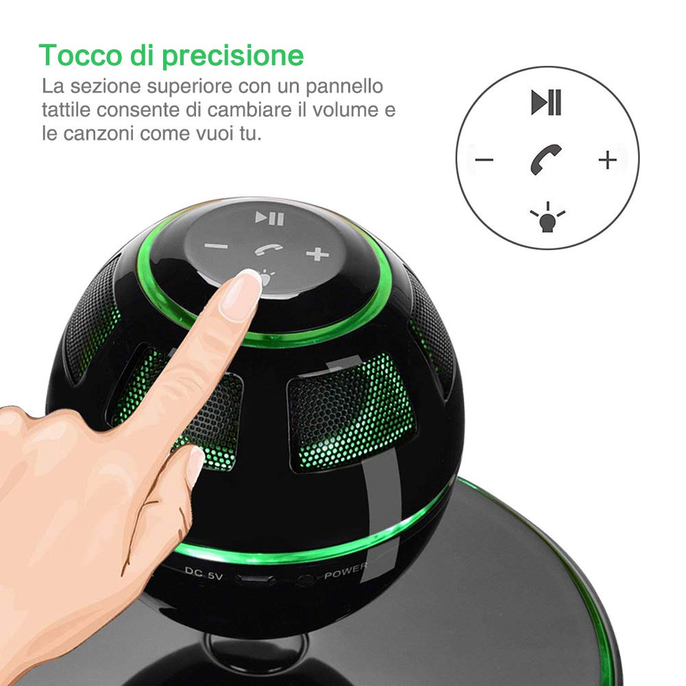 Altoparlante Bluetooth Con Ferrofluido Danzante | Visualizza La Musica In 3D | Suono Stereo 5W E Luci LED