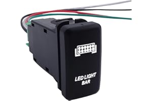 WeiSen LED Light Bar Symbol Push Button White Backlight ON-Off Switch with Connector Wire Kit Compatible with Toyota Tacoma Tundra 4Runner etc