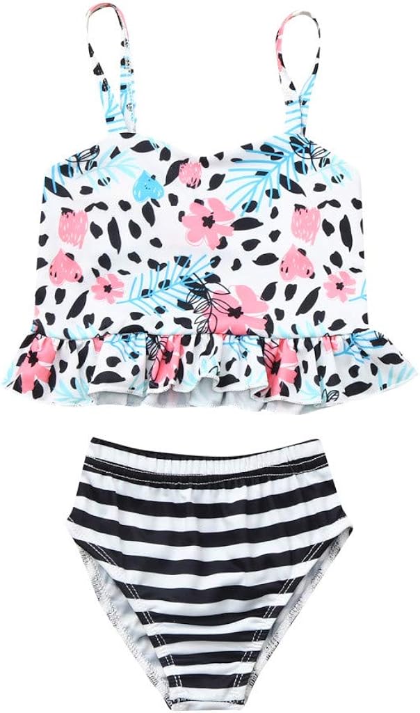 Bikini Per Bambine 3 Pezzi - Costume Da Bagno Con Top, Slip E Gonna, Motivo Squame Di Pesce 3D, Ideale Per Mare E Piscina