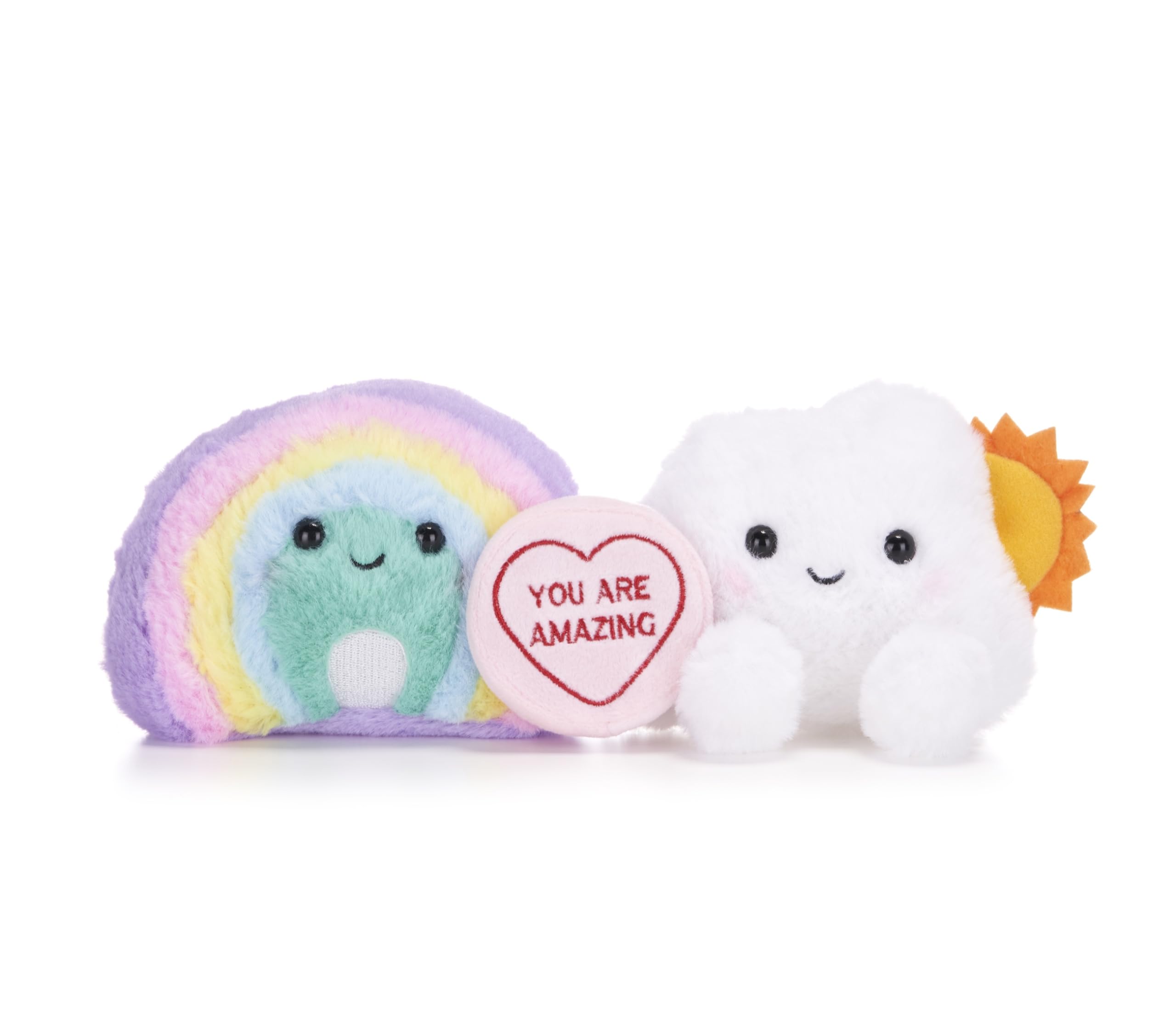 20cm Swizzels Love Hearts “You Are Amazing” Rainbow and Cloud Plush Soft Toy Pair