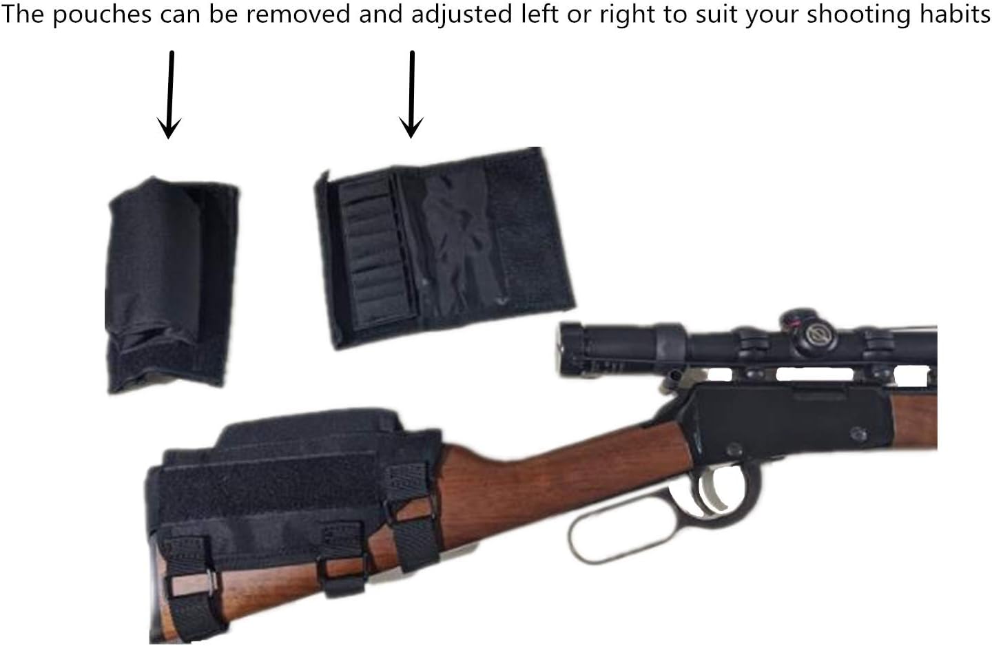 EVNNO Rifle Ammo Holder, Rifle Buttstock, Adjustable Tactical Cheek Rest Pad Ammo Pouch with 7 Shells Holder for .308 or. 300 Winmag Hunting Shooting. : Sports & Outdoors