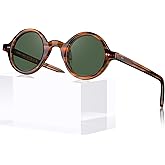 CARFIA Retro Acetate Small Face Polarized Sunglasses for Men Cool Classic Round Sun Glasses CA2501