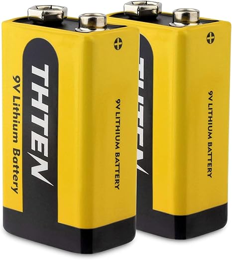 THTEN - Batería de Litio de 9 V y 1200 mAh para Detector de Humo y Alarma de Incendios (2 Unidades): Amazon.es: Electrónica