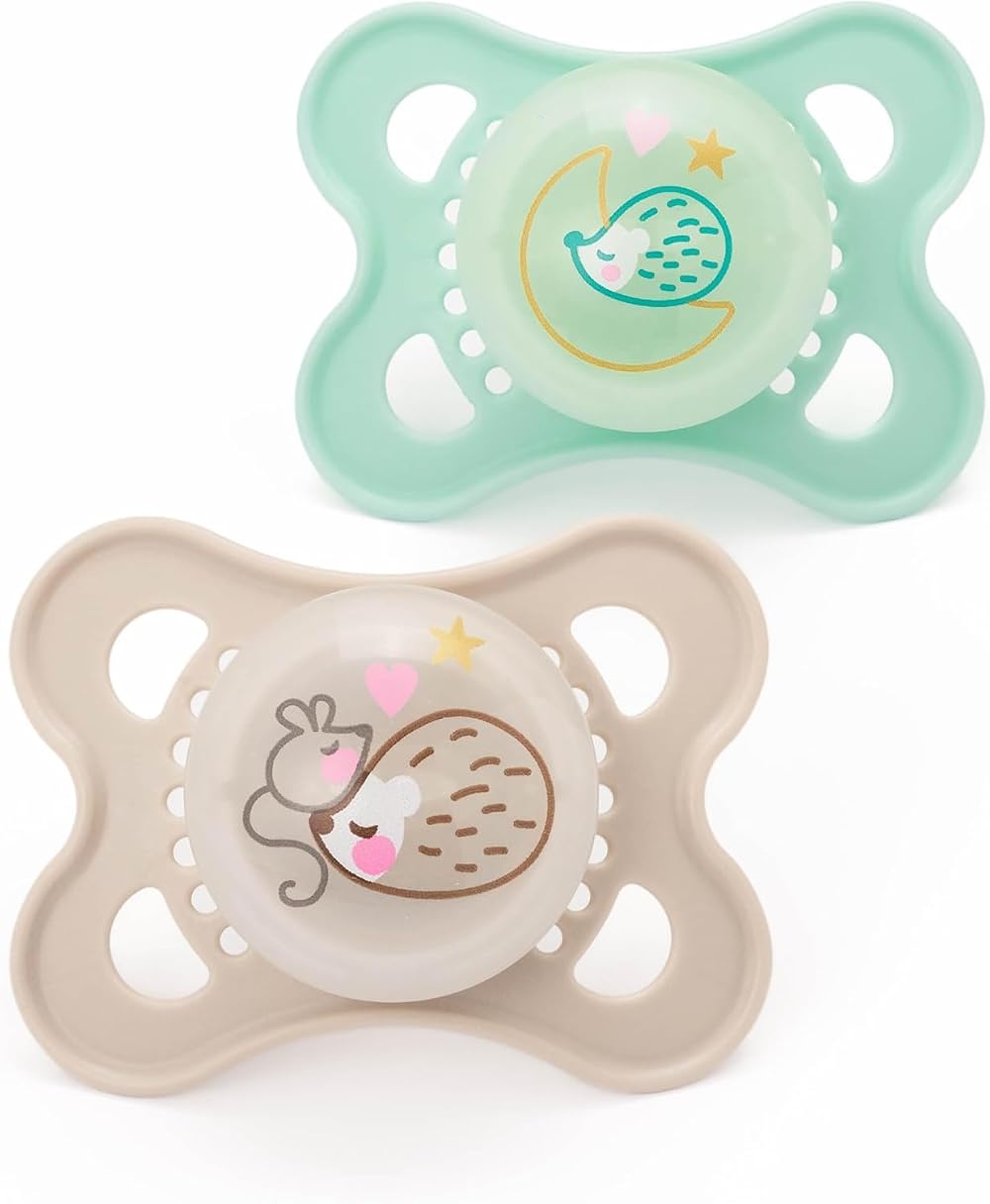 MAM Latex Original Night Soothers 0-6 Months Glow in Dark 2 Pack
