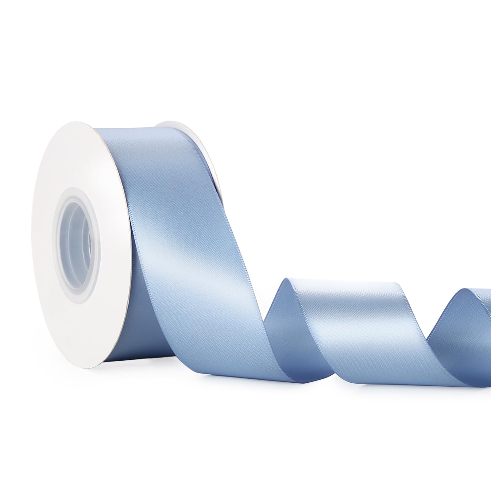 Dusty Blue Double Face Satin Ribbon, 1-1/2 inch x 25 Yard (38mm x 23 Meters) Solid Satin Ribbon for Gift Wrapping, Wedding Decoration, Flower Bouquet, Christmas Decor, Bows Making