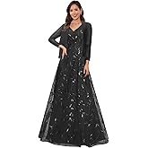 HYKDC 2 Piece Sequin Lace Mother of Bride Dresses with Jackets Long A-Line Chiffon Formal Wedding Guest Dresses for Women