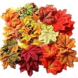 Gresorth 1000 PCS Fake Autumn Fall Maple Leaf in 10 Color Artificial Art Leaves Wedding Party Decoration