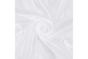 Eychei White Organza Fabric by The Yard, 60 Inch Wide 1 Yard Silk Sheer Organza Fabric Bridal Sheer Tulle Fabrics Roll for Wedding Decorations, Bridal Dress Overlay, Party Backdrop, Curtains