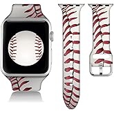 Compatible With Baseball Apple Watch 38/40/41/42/44/45/46/49mm For Women Men, Soft Silicone Horse Cat Dog Gifts Decorations Replacement Wristband Band For Iwatch Series 10 9 8 7 6 5 4 3 2 1 SE.