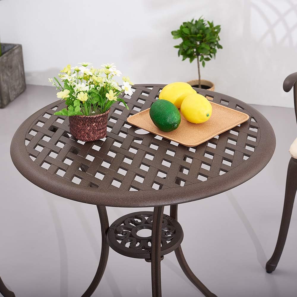 Panana Cast Aluminium Bistro Table With Chairs 2 Seater Garden Furniture Set With Cushions Outdoor Patio Garden Furniture Sets Garden Outdoors