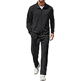 COOFANDY Men's Casual Sweatsuit 2 Piece Athletic Full Zip Tracksuit Jacquard Jogging Set Fashion Jackets And Pants Outfit