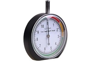 Nanyaciv Dial Type Tire Tread Depth Gauge 0-11mm - Professional for Motorcycle, Car, Truck and Bus - Easy Reading